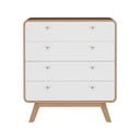 Бял/естествен висок скрин от декор от дъб  80x88 cm Caitlin – Støraa