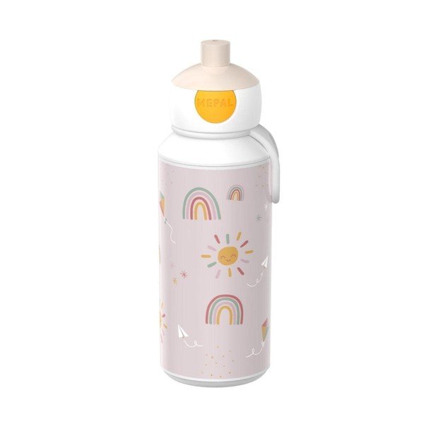 Бежова пластмасова детска бутилка 400 ml Sunshine & Rainbow – Mepal