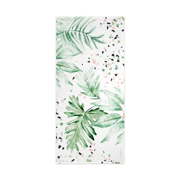 Бяло-зелена кърпа за баня 70x150 cm Delicate - Happy Friday