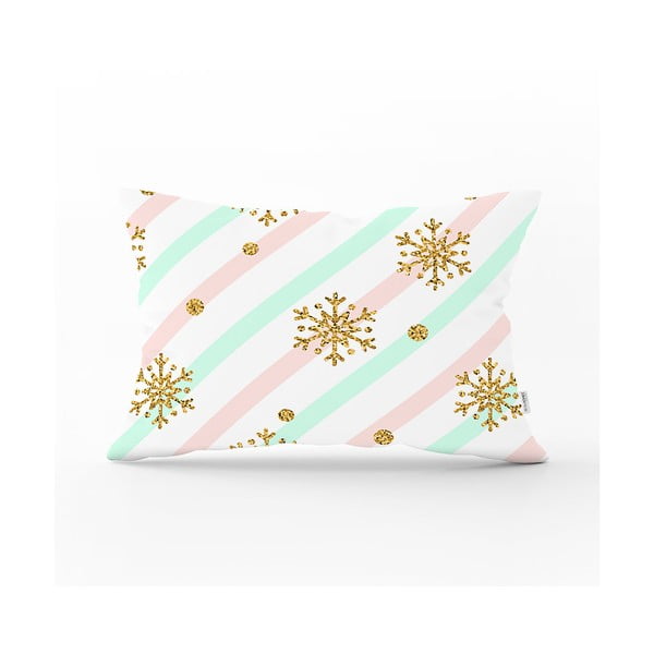 Коледна калъфка за възглавница Златна снежинка, 35 x 55 cm - Minimalist Cushion Covers