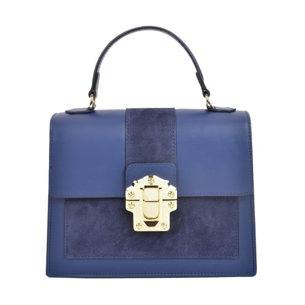 Синя кожена чанта Misso - Isabella Rhea