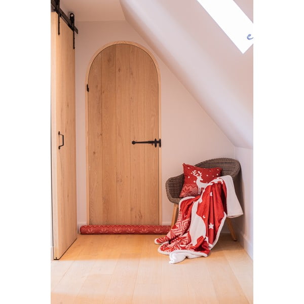 Червено одеяло с коледен мотив от шерпа 130x150 cm Xmas – Tiseco Home Studio-image-2