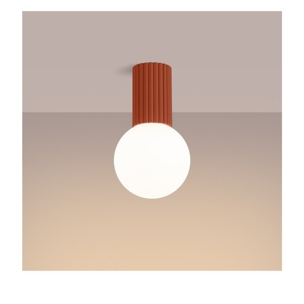 Оранжево осветително тяло за таван със стъклен абажур ø 12 cm Orbital – Sollux-image-1