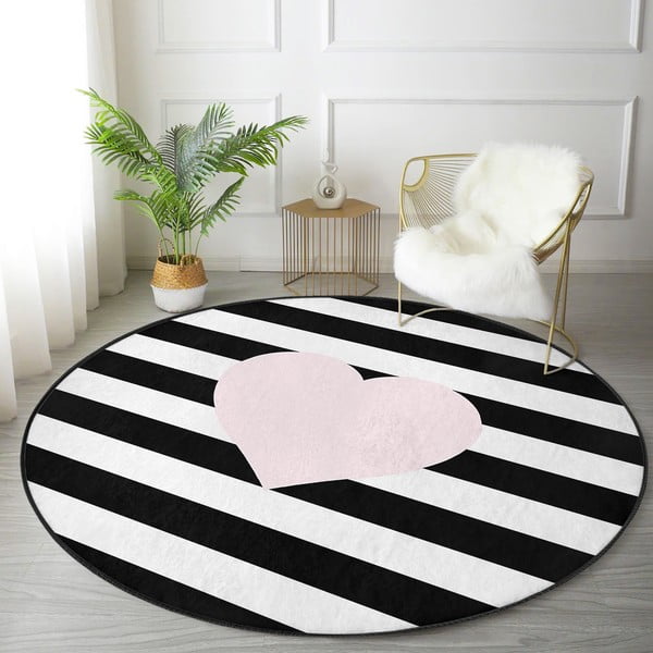 Черно-бял детски килим ø 120 cm Comfort – Mila Home-image-3