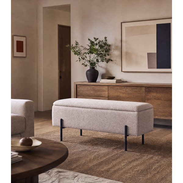 Бежова пейка от плат bouclé Watford - House Nordic-image-4