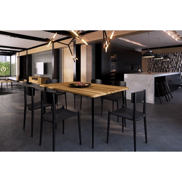 Дъбова маса за хранене 200x90 cm Kula - The Beds-image-1