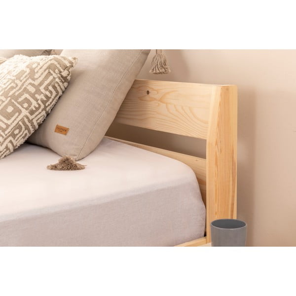 Двойно легло от масивен смърч с включена подматрачна рамка в естествен цвят 180x200 cm Venus – Kalune Design-image-3