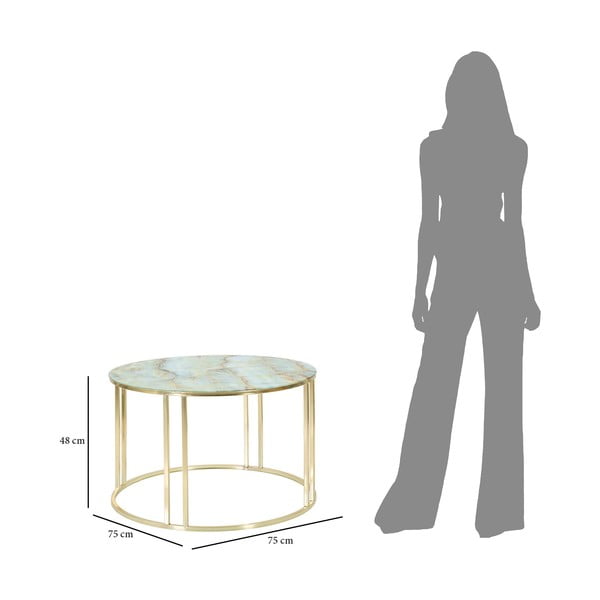 Масичка за кафе в бяло и златно, ø 75 cm Sepa - Mauro Ferretti-image-3