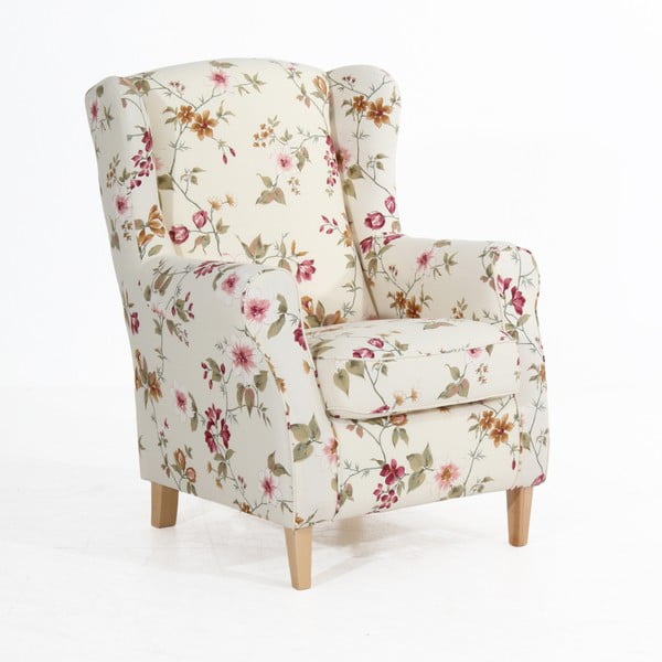 Кремаво и бяло кресло с цветя Lorris - Max Winzer-image-2