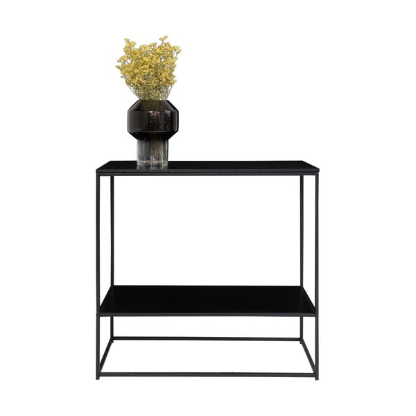 Черна конзолна маса с черен плот 80x36 cm Vita - House Nordic-image-3