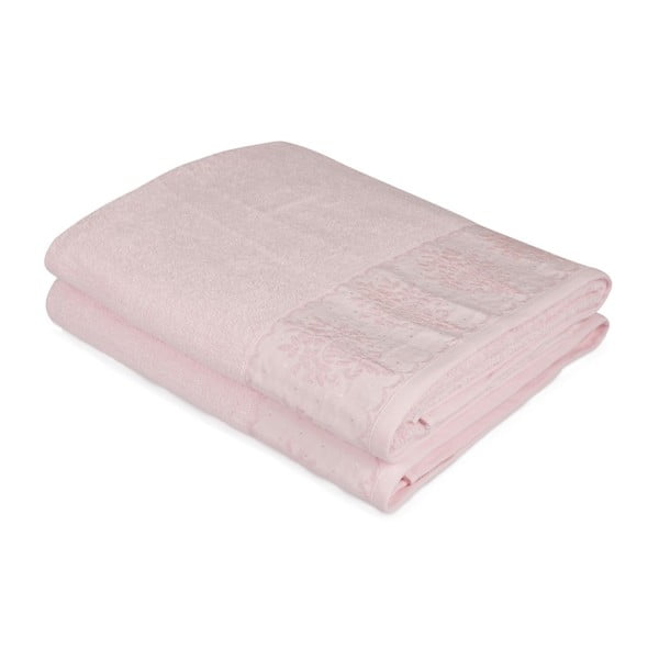 Комплект от две розови викториански кърпи за баня, 150 x 90 cm - Soft Kiss