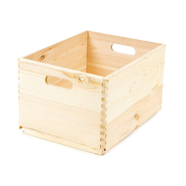 Кутия за съхранение от борова дървесина Custom, 40 x 30 x 23 cm - Compactor