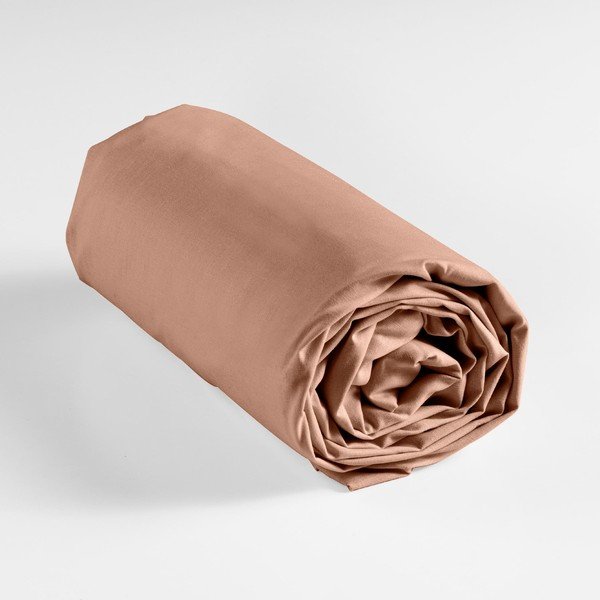 Еластичен памучен чаршаф в цвят сьомга 160x200 cm Lina – douceur d'intérieur-image-3