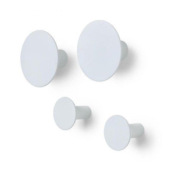 Комплект от 4 сиви и бели куки за стена Ponto - Blomus