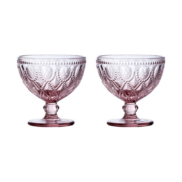 Розови стъклени чаши в комплект от 2 чаши по 250 ml Fleur - Premier Housewares