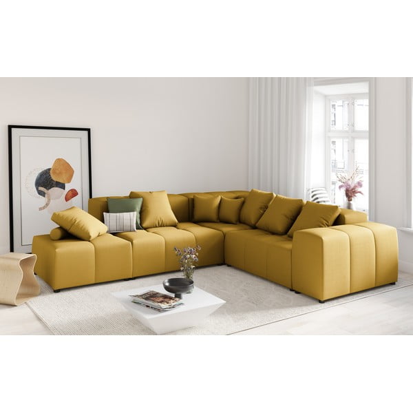 Жълт подлакътник за модулен диван Rome - Cosmopolitan Design-image-1