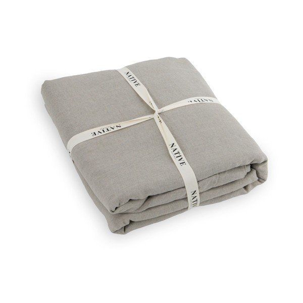 Светлосиво/кафяво-сиво двойно  ленено спално бельо 200x200 cm Natural – Native Natural-image-3