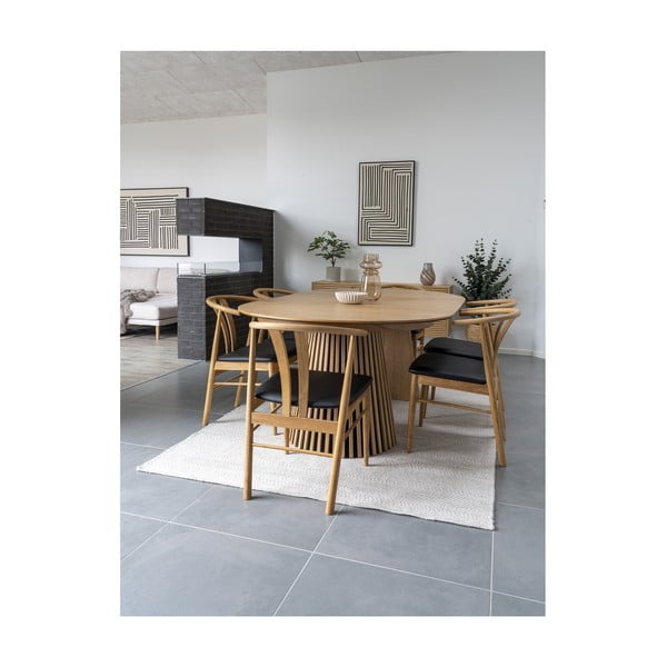 Кръгла сгъваема трапезна маса с дъбов плот ø 120 cm Osaka – House Nordic-image-4