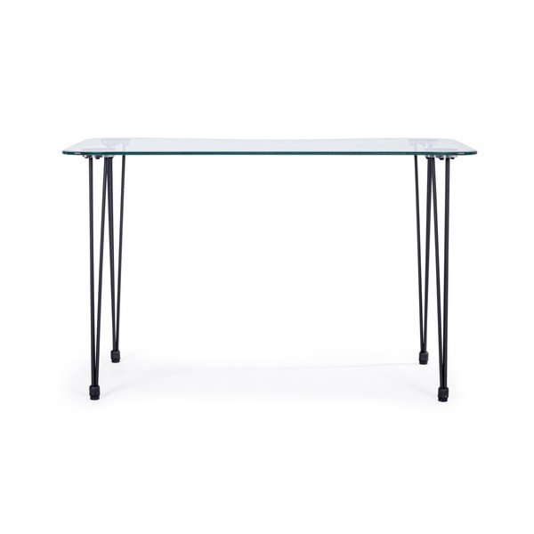 Работна маса със стъклен плот 60x120 cm Rondo – Bizzotto-image-2