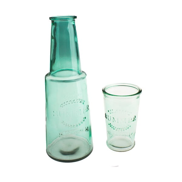 Зелена стъклена чаша със стъкло, 800 ml - Dakls