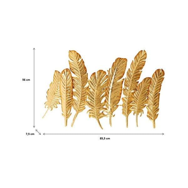 Метална закачалка за стена в златист цвят, широчина 86 cm Leaf - Kare Design-image-4