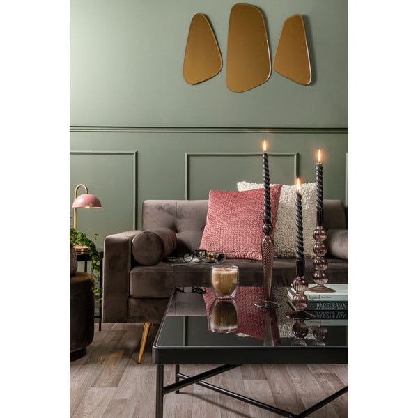 Кафяв стъклен свещник с мехурчета Swirl - PT LIVING-image-1