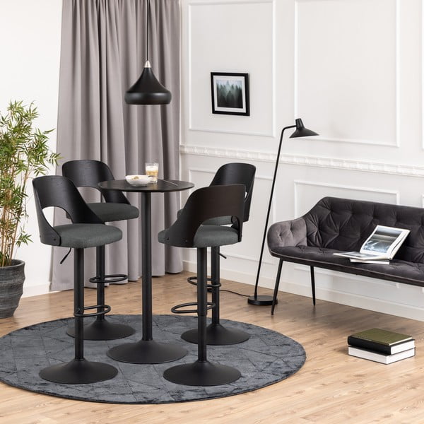 Тъмносиви бар столове в комплект с регулируема височина 2 бр. (височина на седалката 84 cm) Lucy – Actona-image-1