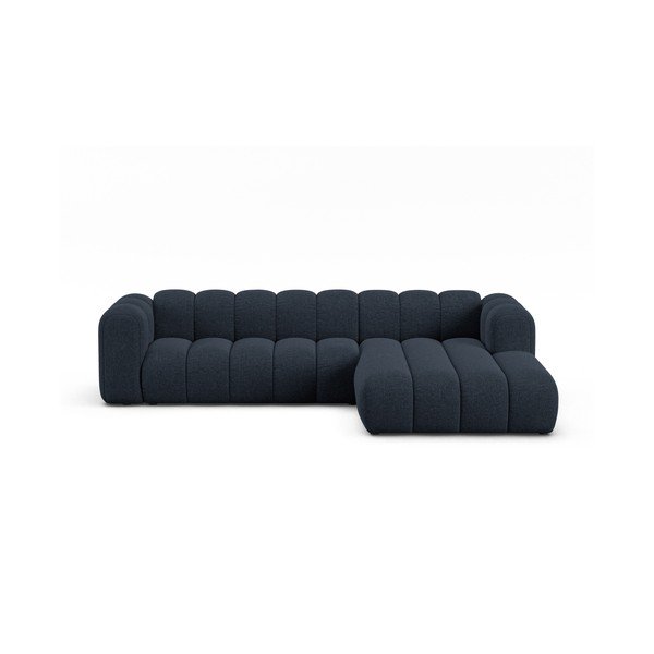 Тъмносин шенилов ъглов диван (десен ъгъл) Lupine – Micadoni 
