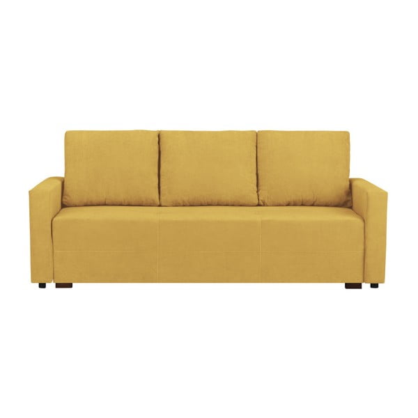 Жълт триместен разтегателен диван с място за съхранение Francisco - Melart
