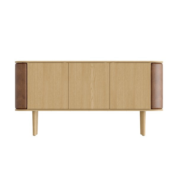 Нисък скрин с дъбов декор в светлокафяво-натурален цвят 150x75 cm Treasures - UMAGE-image-3