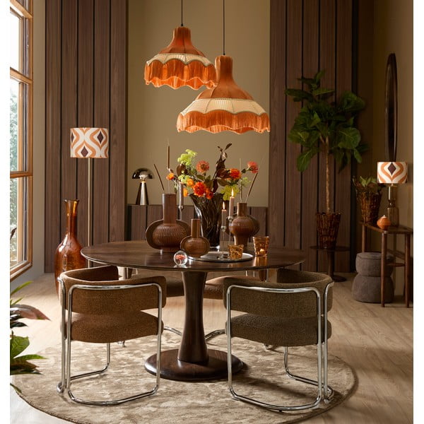 Кафяв метален трапезен стол с подлакътници Adante – Light & Living-image-2