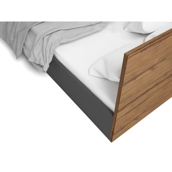 Черно двойно легло с място за съхранение и решетка 160x200 cm Malta - Marckeric-image-3