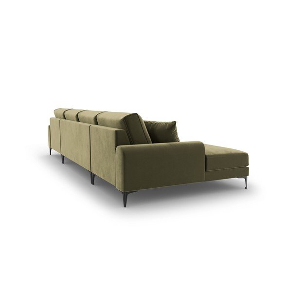 Зелен кадифен U-образен диван Madara - Mazzini Sofas-image-3