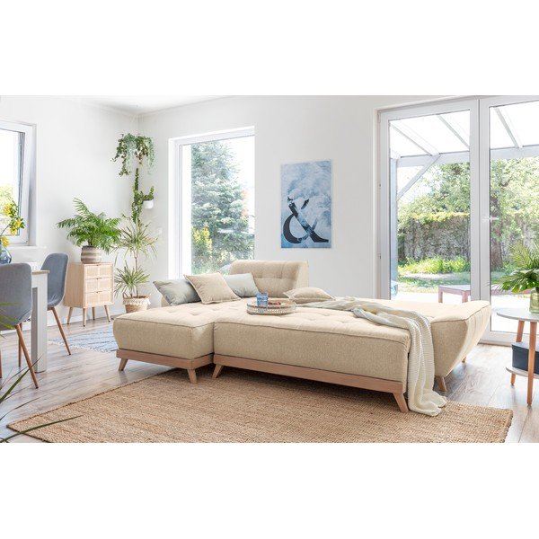 Бежов разтегателен диван променлив ъглов диван Dazzling Daisy - Miuform-image-4