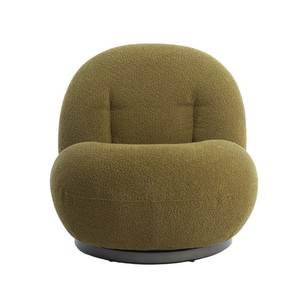 Зелено кресло от плат букле Gumaca – Light & Living