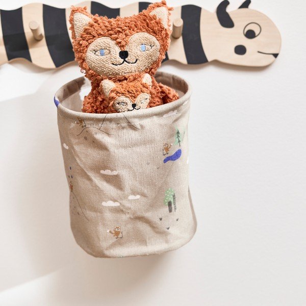 Бежови текстилни детски кошници за играчки в комплект 2 бр. ø 18x22 cm Foxy – OYOY Mini-image-1