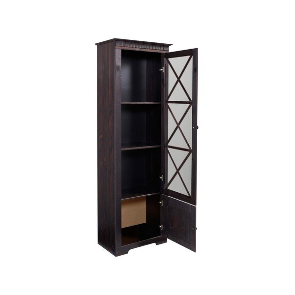 Тъмнокафява витрина от масивен бор 180x35 cm Lisa – Støraa-image-2