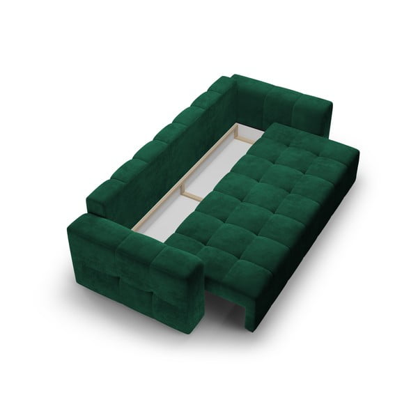 Разтегателен диван от зелено кадифе Luca - Milo Casa-image-4