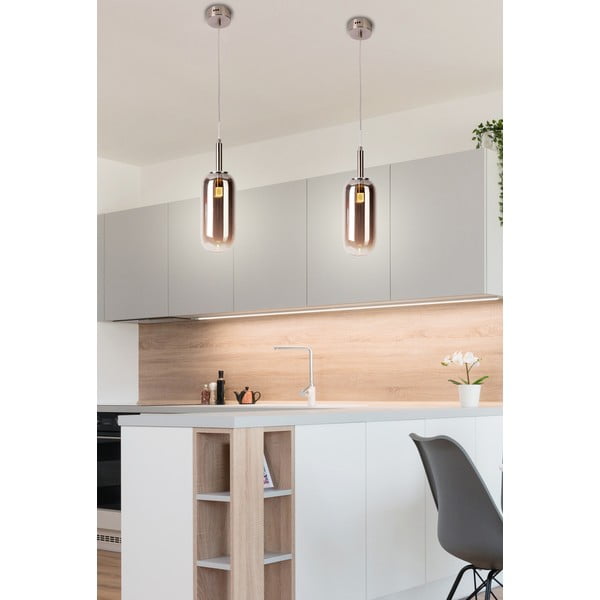 Антрацит LED висящо осветително тяло със стъклен абажур ø 13 cm Fiuggi – Candellux Lighting-image-3