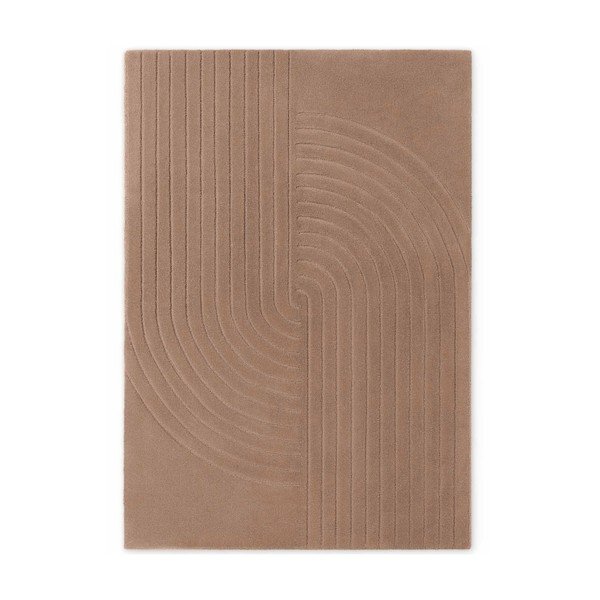 Бежов ръчно изработен вълнен килим 80x150 cm Arcura – Vikosa