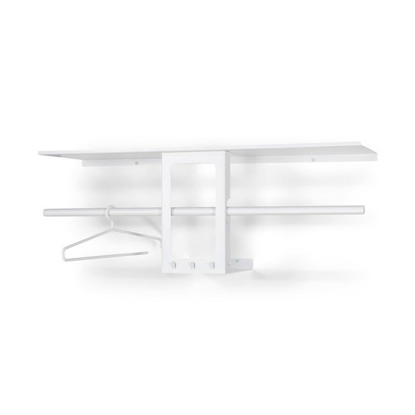 Бяла стоманена стенна закачалка с рафт 100 cm Luno Small – Spinder Design-image-3