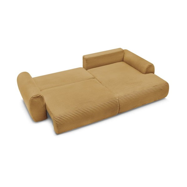 Разтегателен ъглов диван от рипсено кадифе в цвят горчица (десен ъгъл) Lucien – Bobochic Paris-image-4
