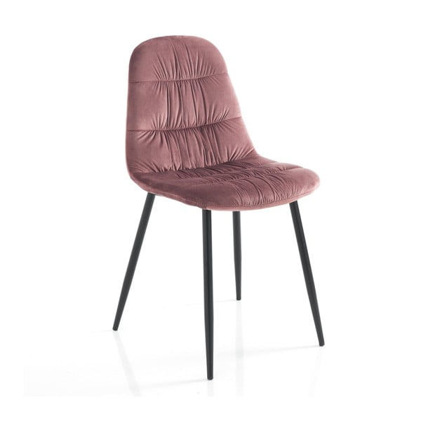 Комплект от 4 розови пухкави трапезни стола - Tomasucci