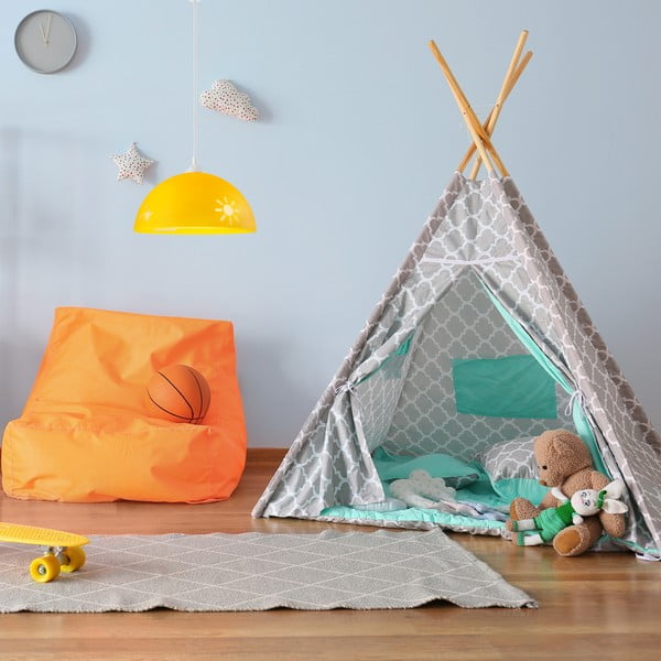 Детско осветително тяло в жълта охра със стъклен абажур ø 30 cm Day & Night - LAMKUR-image-3