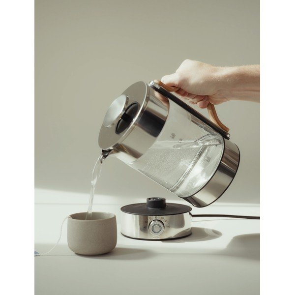 Стъклена електрическа кана в сребрист цвят 1,2 l Emma – Stelton-image-1