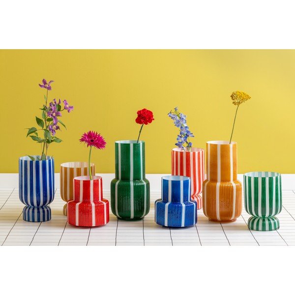 Червена стъклена ваза (височина 26 cm) Rayado Retro – PT LIVING-image-3