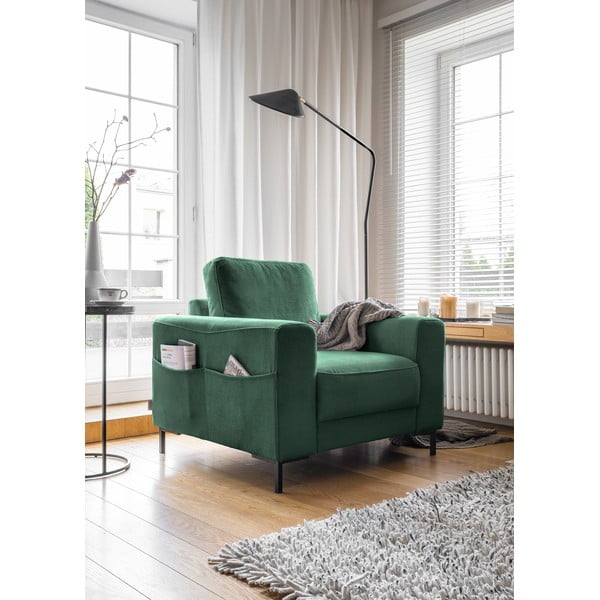 Тъмнозелено кресло от рипсено кадифе Lofty Lilly – Miuform-image-2