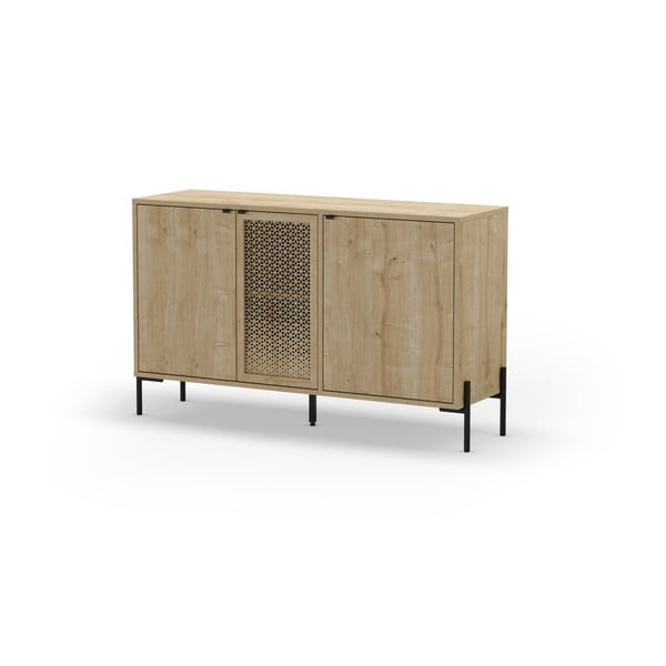 Нисък скрин от естествен дъб 120x80 cm Inca - Marckeric-image-4