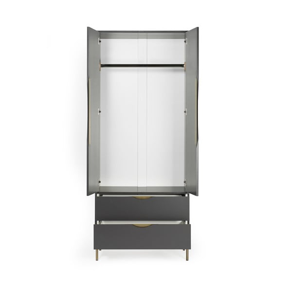 Тъмно сив гардероб 80x195 cm Kobe - Woodman-image-2