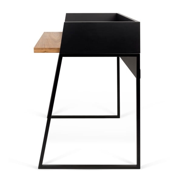 Черно работно бюро с детайли от орехово дърво Volga - TemaHome-image-3